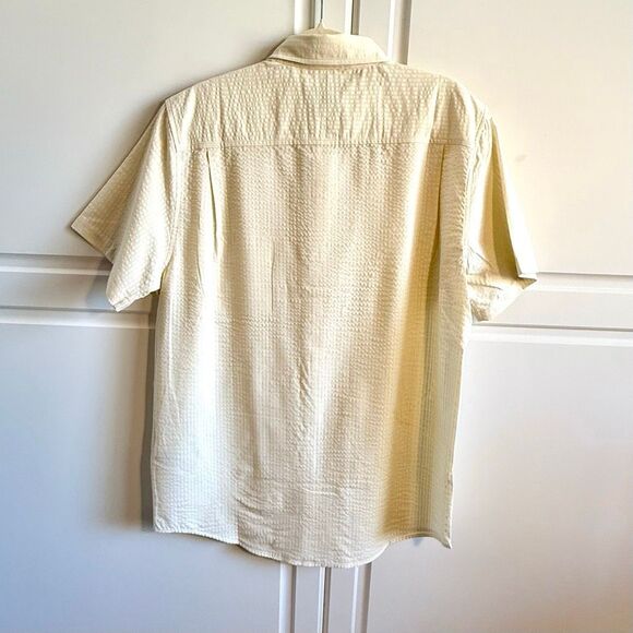 NWT Joe’s cotton short sleeves button up shirt in Ecru color. Size L - Picture 8 of 12